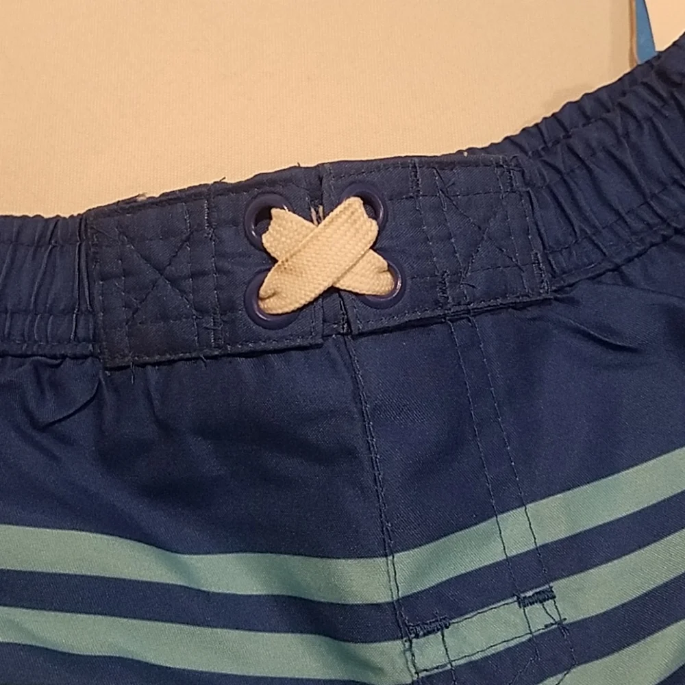 Swim Trunks Toddler Boy's Size 18 months Blue White Stripe Freestyle Bottoms